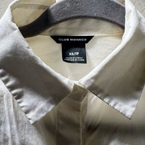 Club Monaco White Button Down Shirt - slightly cropped/short